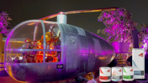 Cromax kleurt Belgisch Suske & Wiske paviljoen Expo 2020 Dubai goud 2